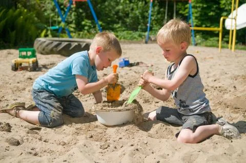 Play in the sandbox Foto stock
