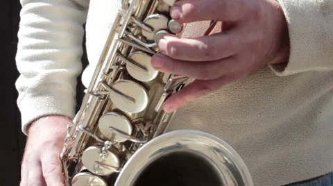 Play The Saxophone 3 Stock Footage 49129388