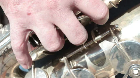 Play The Saxophone Stock Footage 49129292
