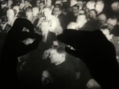 Play of shadows on the screen. Finger shadow figures on the wall. Stock Photos