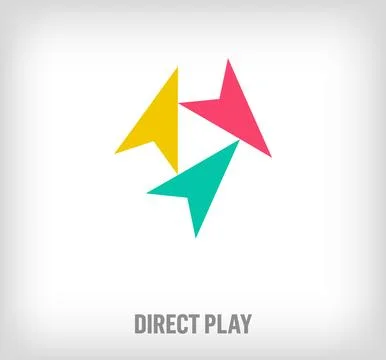 Play sign logo from creative rotating arrows. Stock Illustration