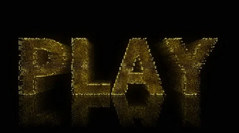 PLAY Sign Made of Glowing Particles On Reflective Surface. 動画素材 60113227