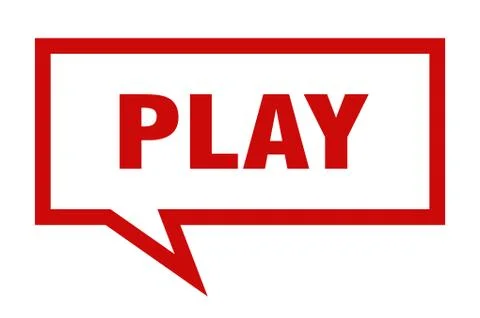 Play sign. play square speech bubble. play Stock Illustration