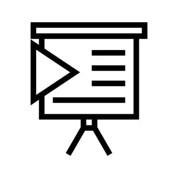 Play Slide Presentation Icon Stock Illustration