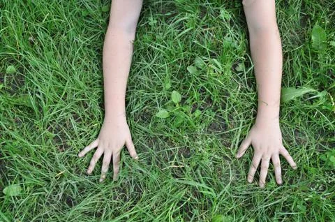 Play a small cild's hands Foto stock