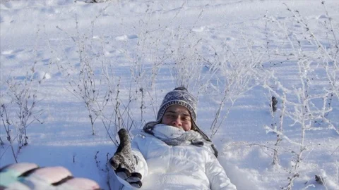 Play with snow Stock Footage 71287266