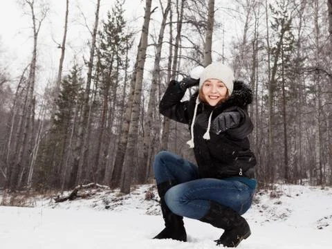 Play snowballs Stock Photos