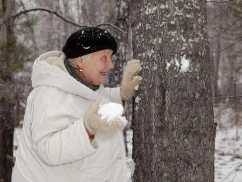Play snowballs Stock Photos
