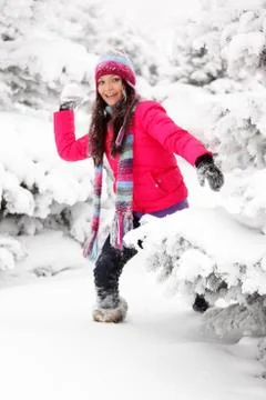 Play snowballs Stock Photos