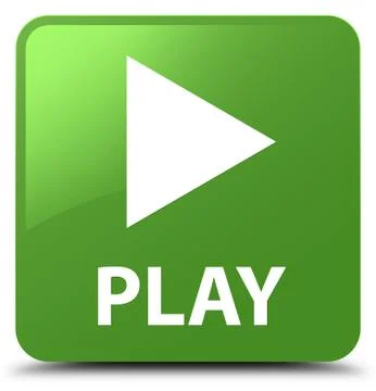 Play soft green square button Stock Illustration