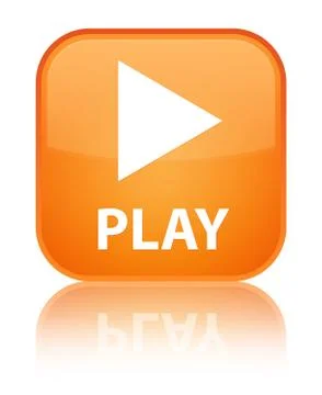 Play special orange square button Stock Illustration