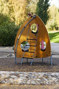 Play stand representing a space rocket Stock Photos