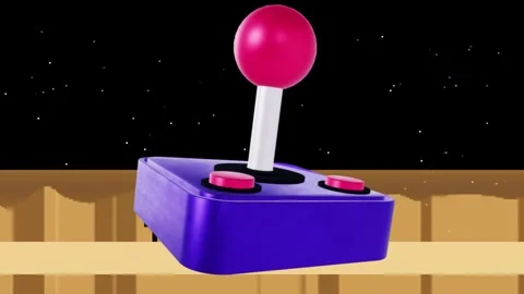 On play start joystick tilting, base bobbing and camera shifting, showing 3D Stock Footage 338365843