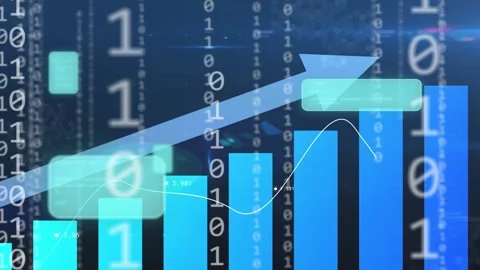 On play starting bar chart rising while arrow advancing and callouts sliding, Stock Footage 335652007
