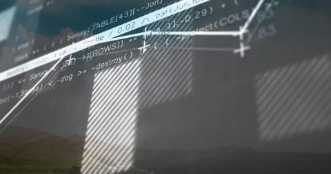 On play starting data overlay moving over sea, plotting trend bars, band Stock Footage 329533090