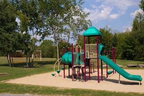 Play structures in a park Stock Photos