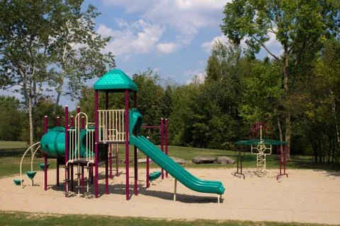 Play structures in a park Stock Photos