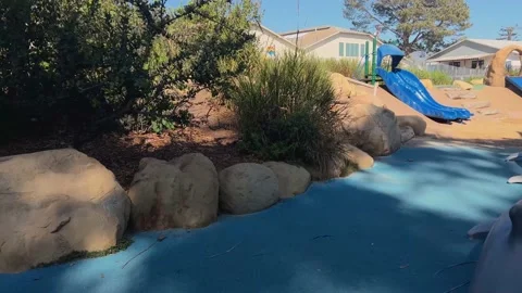 Play structures at the Tomol Interpretive Play Area in Carpenteria, California. Stock-Footage 200020781