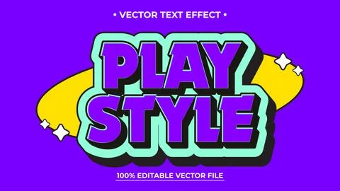 Play Style Vector Text Effect with Retro Colors and Editable Design Illustrazione stock