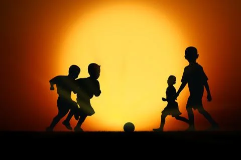 Play at sunset. Stock Photos