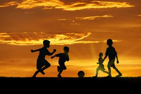 Play at sunset. Stock Photos