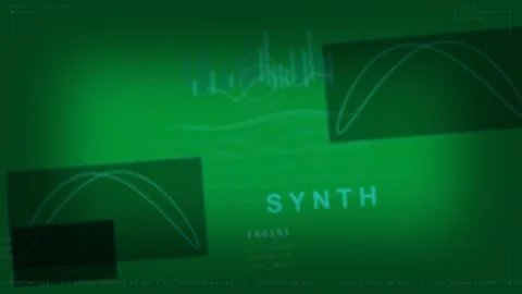 On play synth HUD glowing, bars pulsing, red wash, settling for status display 스톡 동영상 333972016