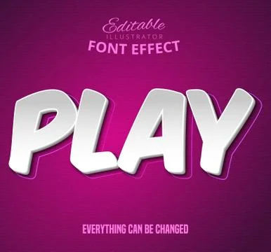 Play text, editable font effect Stock Illustration