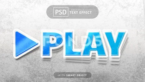 Play text - editable font effects PSD Template