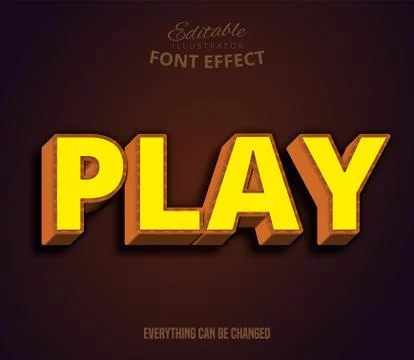 Play text, editable text effect Stock Illustration