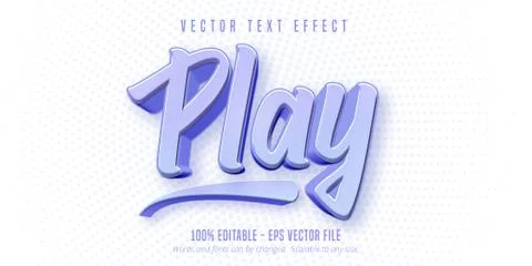 Play text, game style editable text effect Stock Illustration