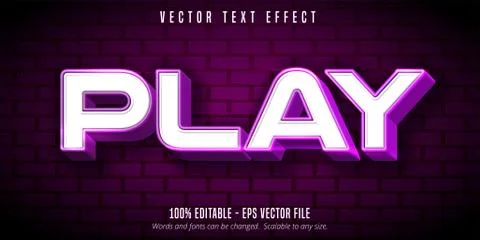 Play text, shiny editable text effect Stock Illustration