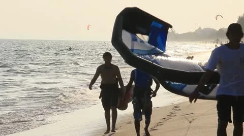 Play time on the beach of Mui Ne in Vietnam Stock Footage 18174691