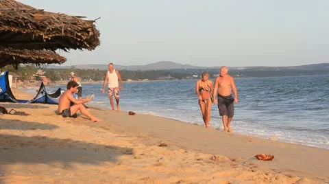 Play time on the beach of Mui Ne in Vietnam Stock Footage 18174704
