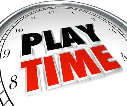 Play time clock fun recreation recess sports activity Stock Illustration