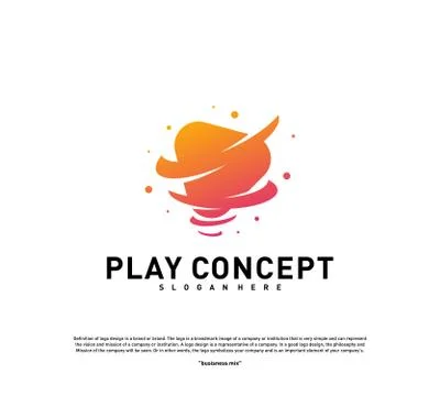 Play Tornado logo design concept. Fast Play logo template vector. Icon Symbol Illustrazione stock