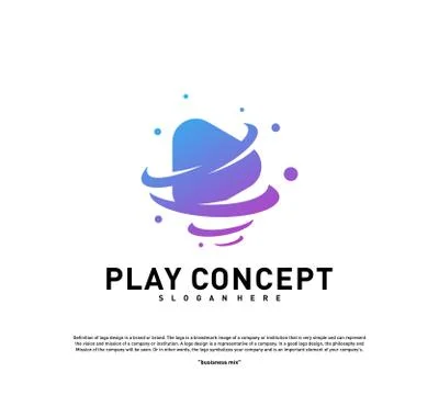 Play Tornado logo design concept. Fast Play logo template vector. Icon Symbol Illustrazione stock