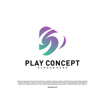 Play Tornado logo design concept. Fast Play logo template vector. Icon Symbol Stock Illustration