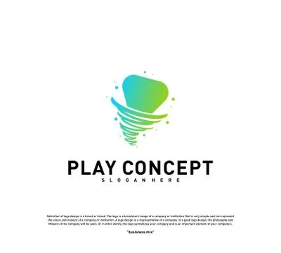Play Tornado logo design concept. Fast Play logo template vector. Icon Symbol Stock Illustration