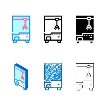 Play toy machine with set crane color icon vector Stock Illustration