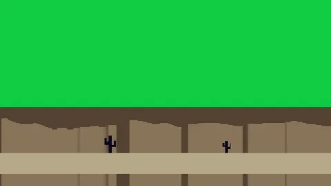 On play, transparent canyon scrolling leftward, shifting cacti and layered rocks Vídeo Stock 337887713