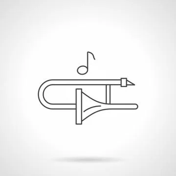 Play on trombone flat line vector icon Illustrazione stock