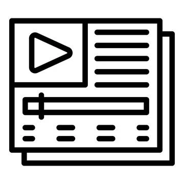 Play tutorial icon outline vector. Video webinar Illustrazione stock