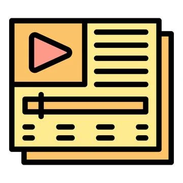 Play tutorial icon vector flat Illustrazione stock