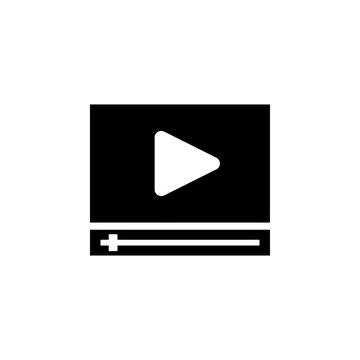 Play TV Channel Program, Television Solid Flat Vector Icon Isolated on White  Stock Illustration