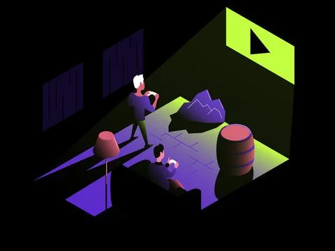 Play on tv. Vector composition in gradient style Stock Illustration