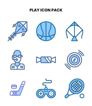 Play Two Colour Graphics Icons Pack 스톡 일러스트
