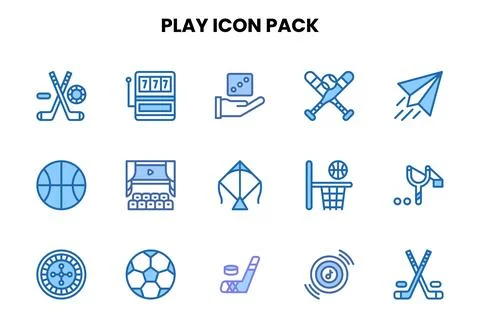 Play Two Colour Icons Pack Stock Illustration