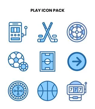 Play Two Colour Icons Pack Stock Illustration