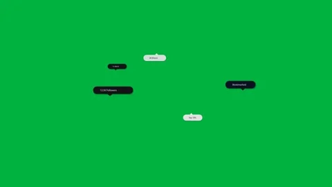 On play UI callouts and badges forming, shifting, fading on transparent canvas Stock Footage 334118811