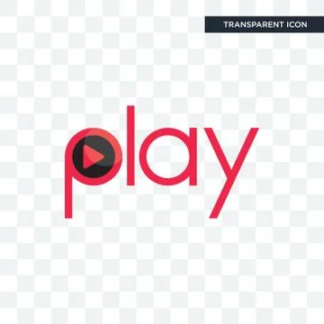 Play vector icon isolated on transparent background, play logo design Illustrazione stock